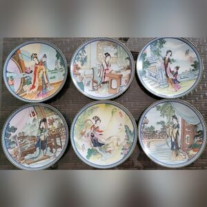 Set of 6-Geisha Beauties Plates
